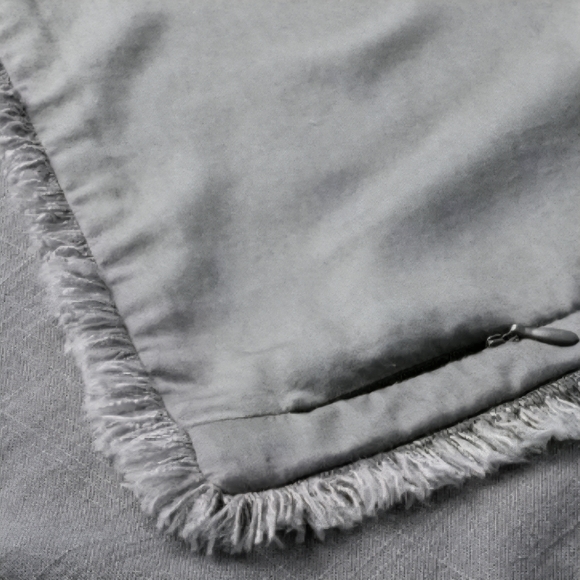 Casaluna Grey Linen Blend Fringe KING Pillow Sham NWOT - Picture 4 of 8